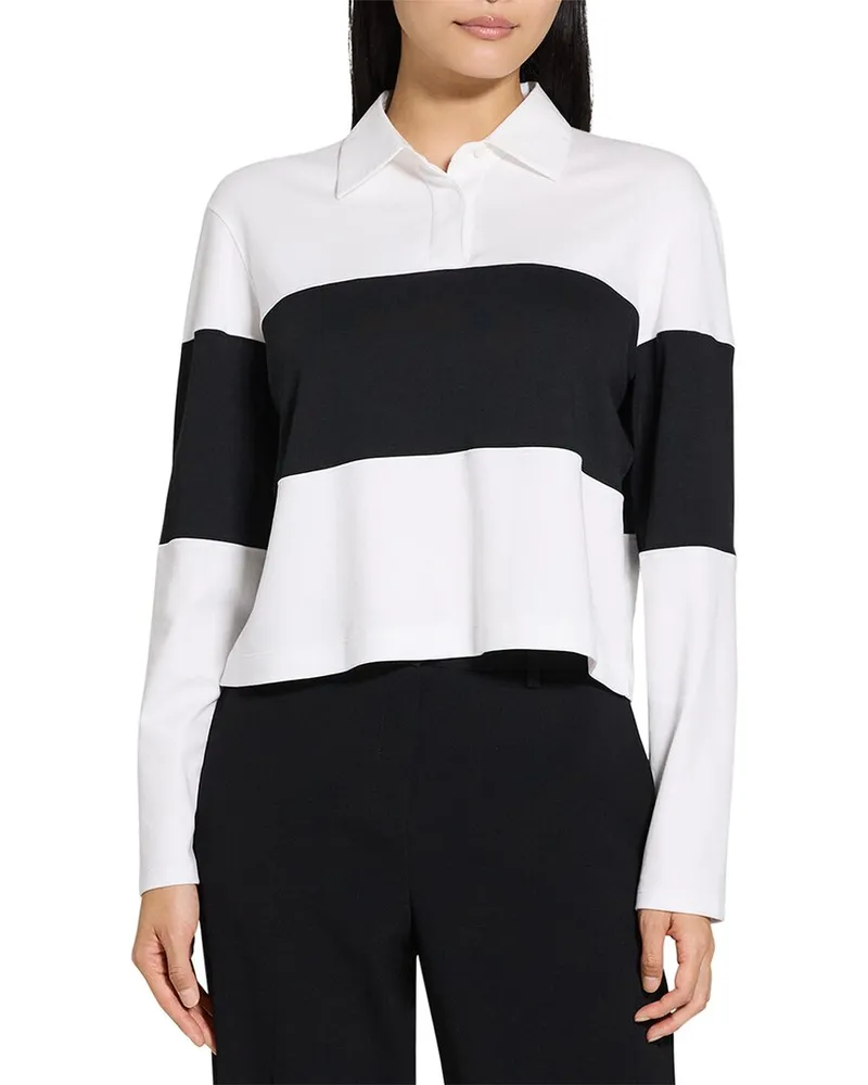 Theory Crop Rugby Top White