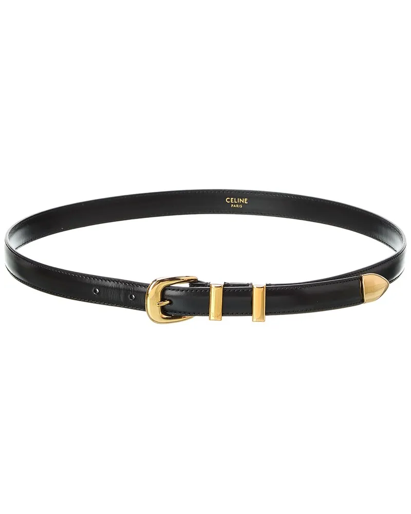 Celine Small Western Leather Belt Black