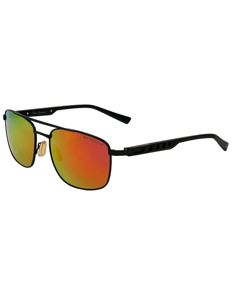 Tonino Lamborghini Men's TL317S 57mm Polarized Sunglasses Black