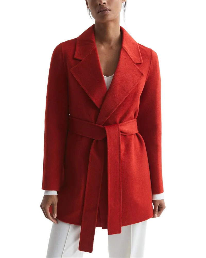 Reiss Amalia Belted Blind Seam Short Wool-Blend Coat Nocolor