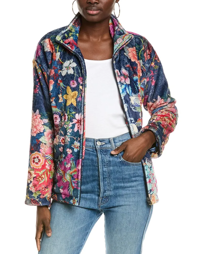 Johnny Was Reversible Zip Jacket Blue