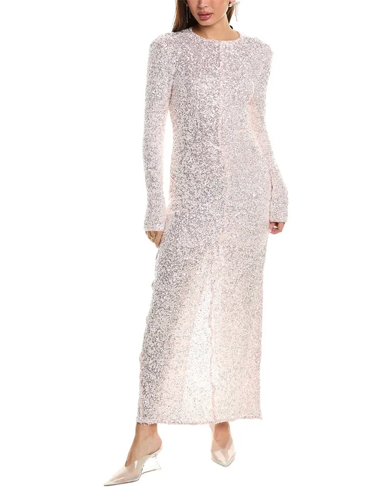 Ganni Sequin Maxi Dress Pink