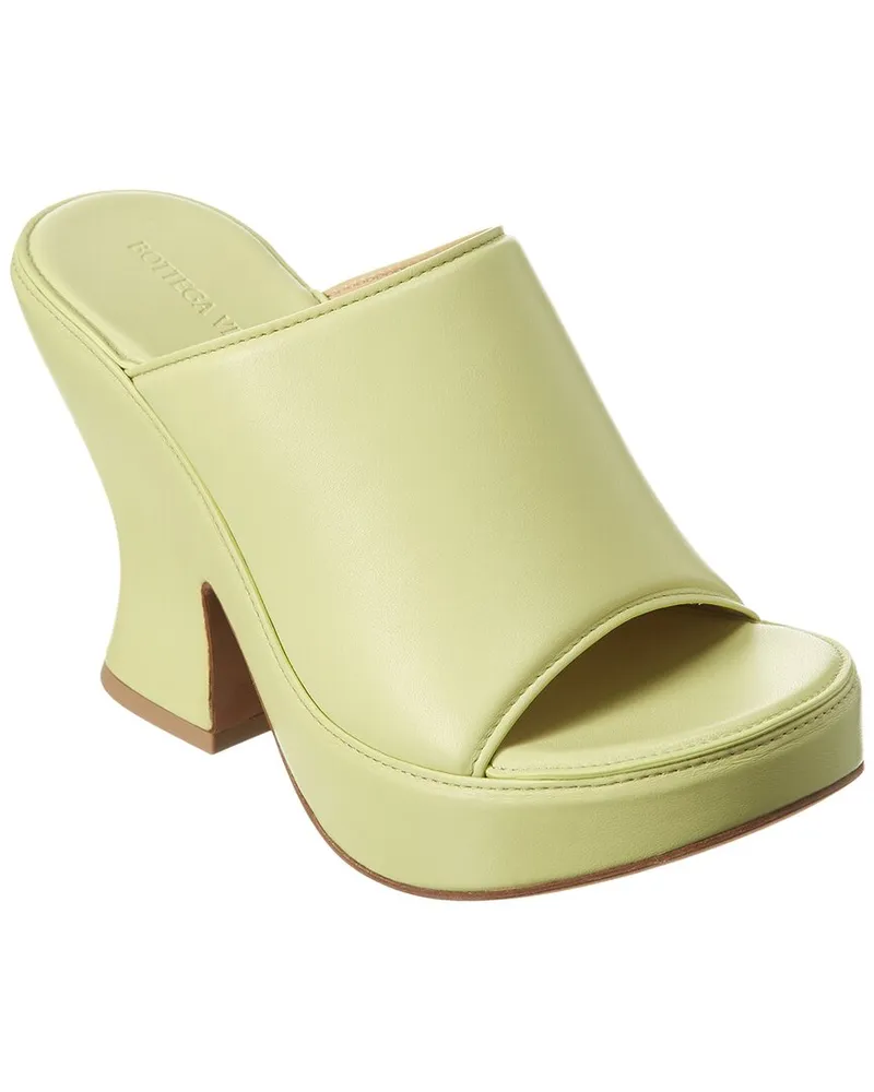 Bottega Veneta Leather Platform Sandal Yellow