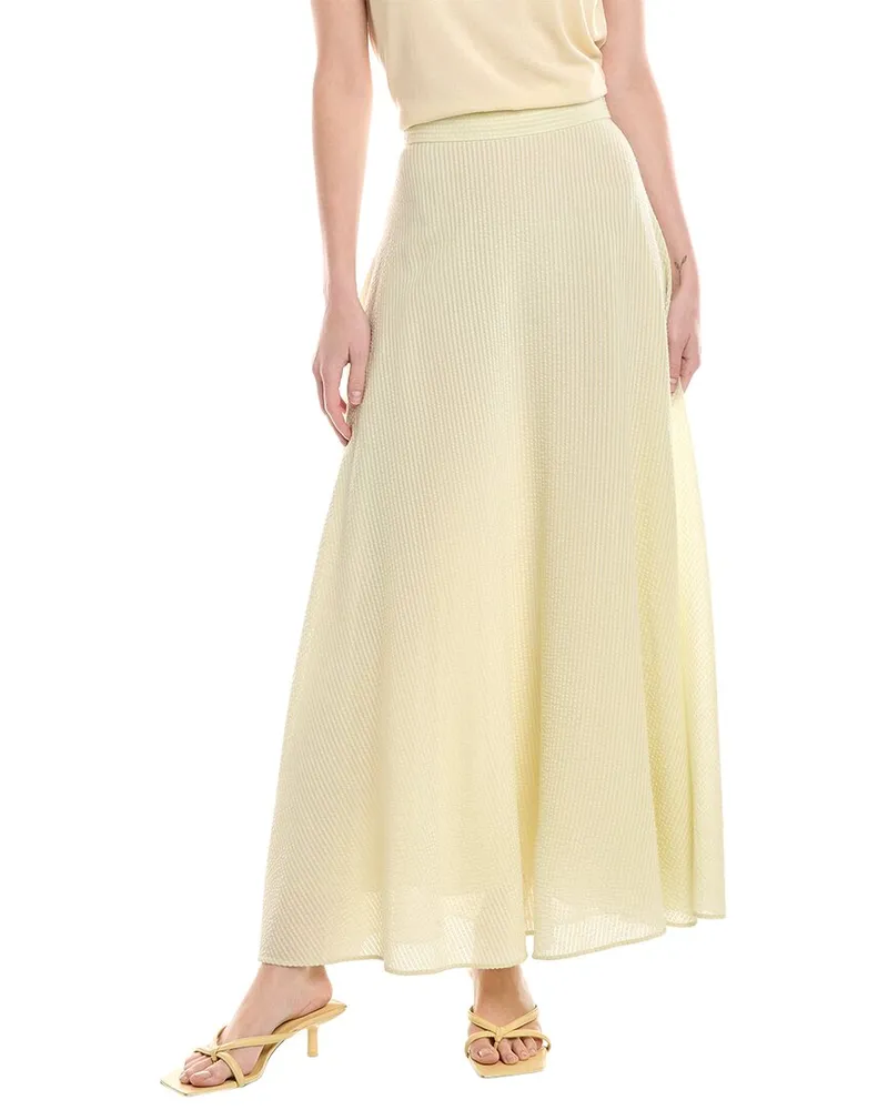 Akris Wool & Silk-Blend Maxi Skirt Yellow