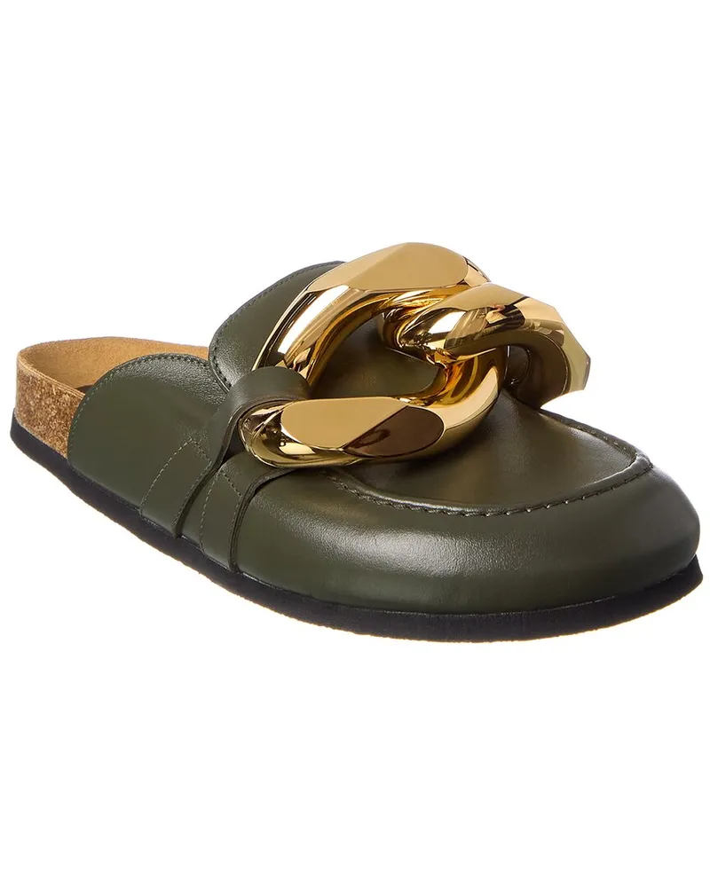 J.W.Anderson Chain Leather Mule Green