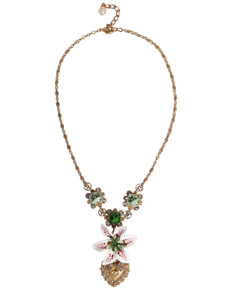 Dolce & Gabbana Lily Crystal Sacred Heart Pendant Nocolor