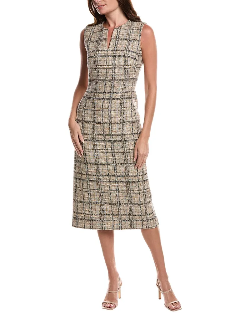 ST. JOHN Ombre Tweed Dress Tan