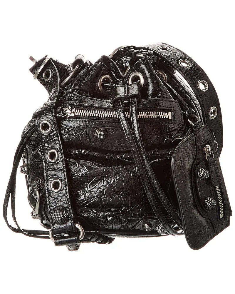 Balenciaga Le Cagole XS Leather Bucket Bag Black
