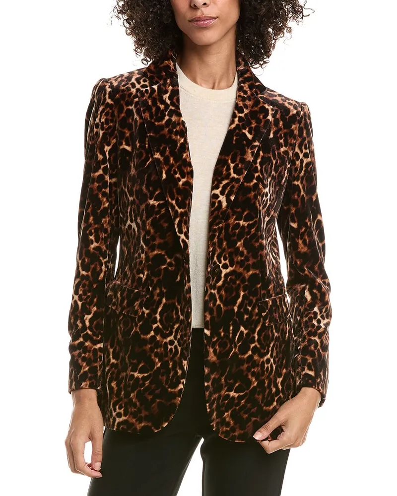 Anne Klein Velvet Blazer Brown