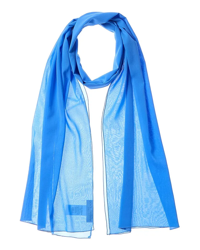 Dolce & Gabbana Chiffon Silk-Blend Scarf Blue