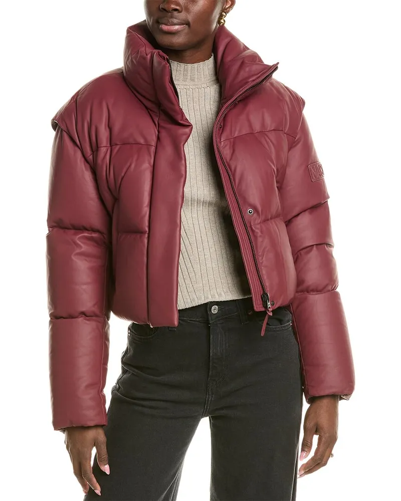 Mackage Bailey Leather Down Jacket Red