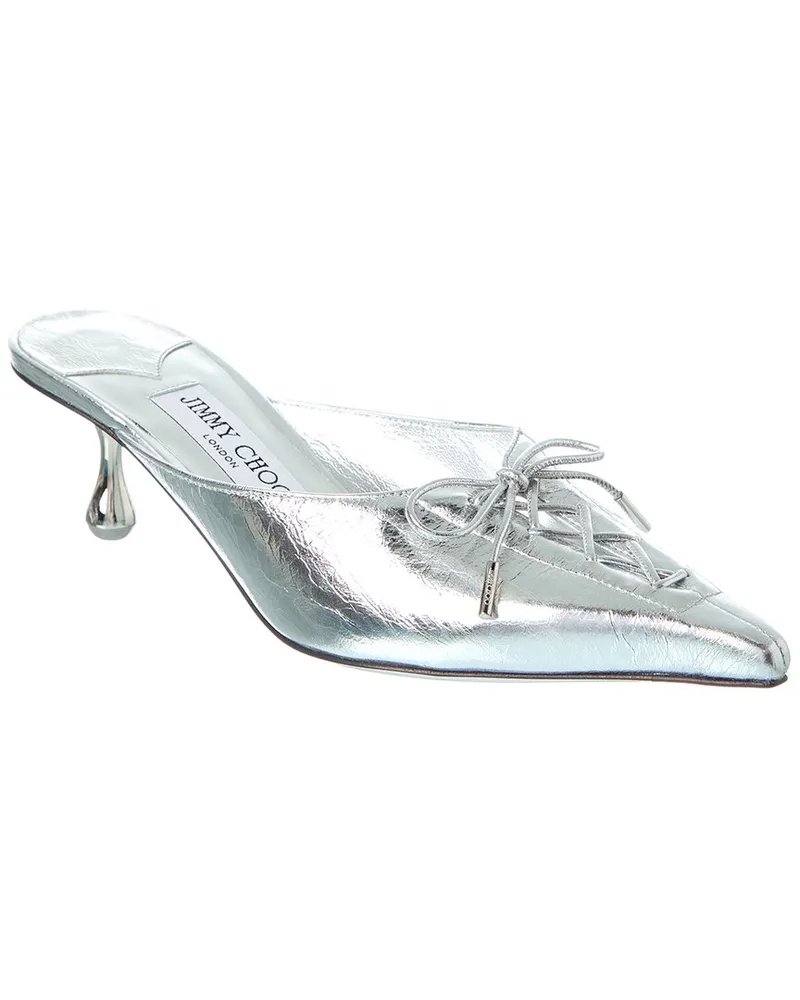 Jimmy Choo Scarlett 50 Leather Mule Silver