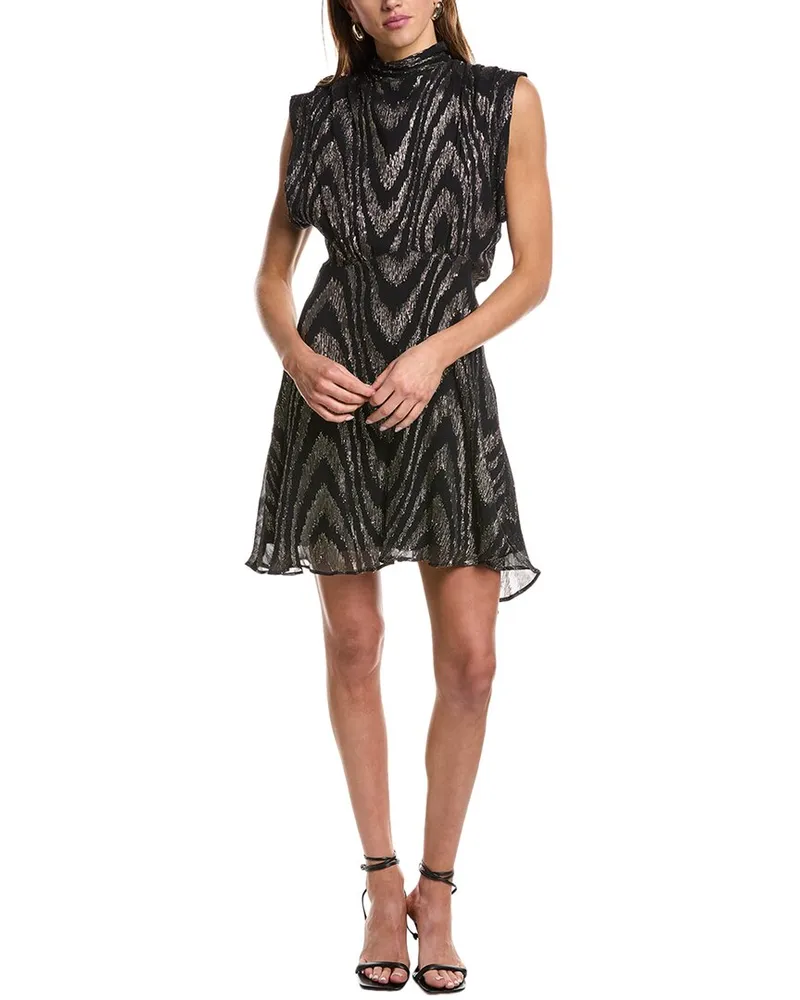 IRO Leven Silk-Blend Mini Dress Black