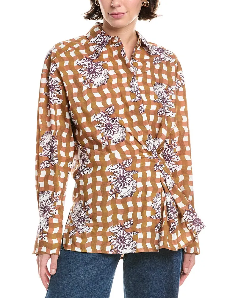 Rebecca Taylor Gingham Daisy Shirt Nocolor