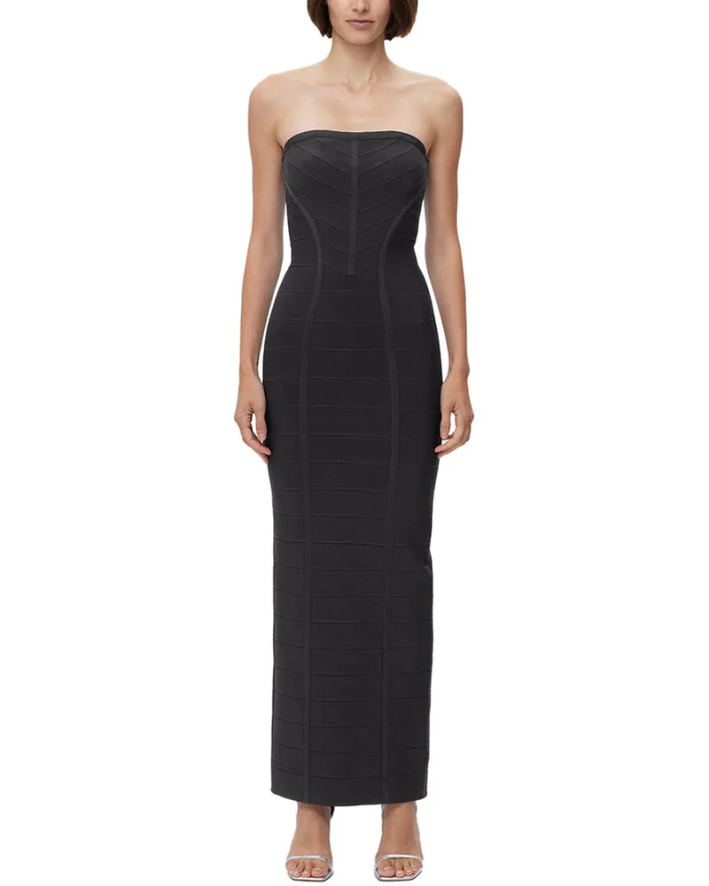 Hervé Léger Icon Chevron Bustier Gown Nocolor