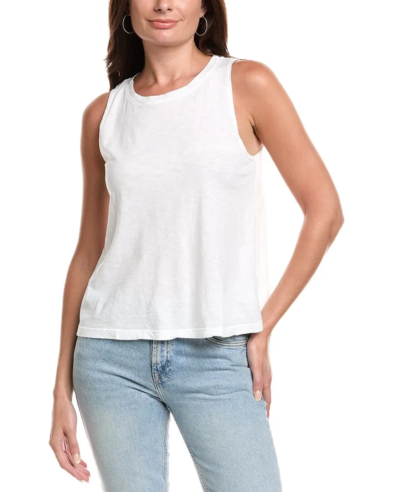 Michael Stars Pico Wide Tank Top White