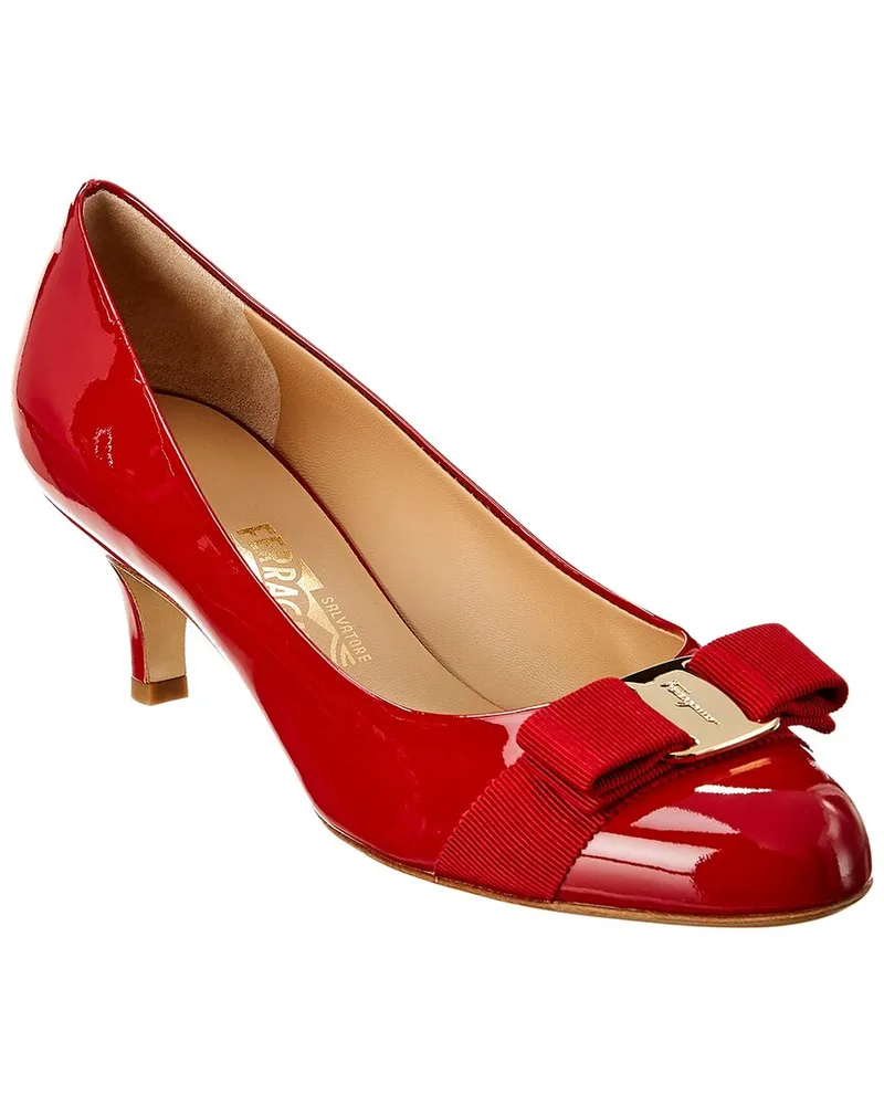 Ferragamo Carla Patent Pump Red