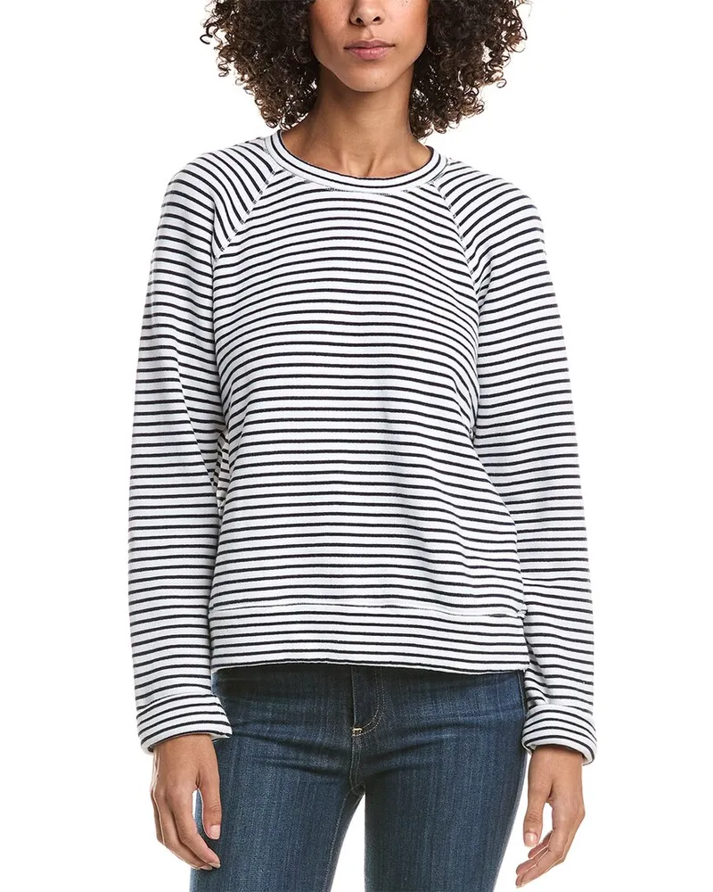 Michael Stars Tami Striped Sweatshirt White