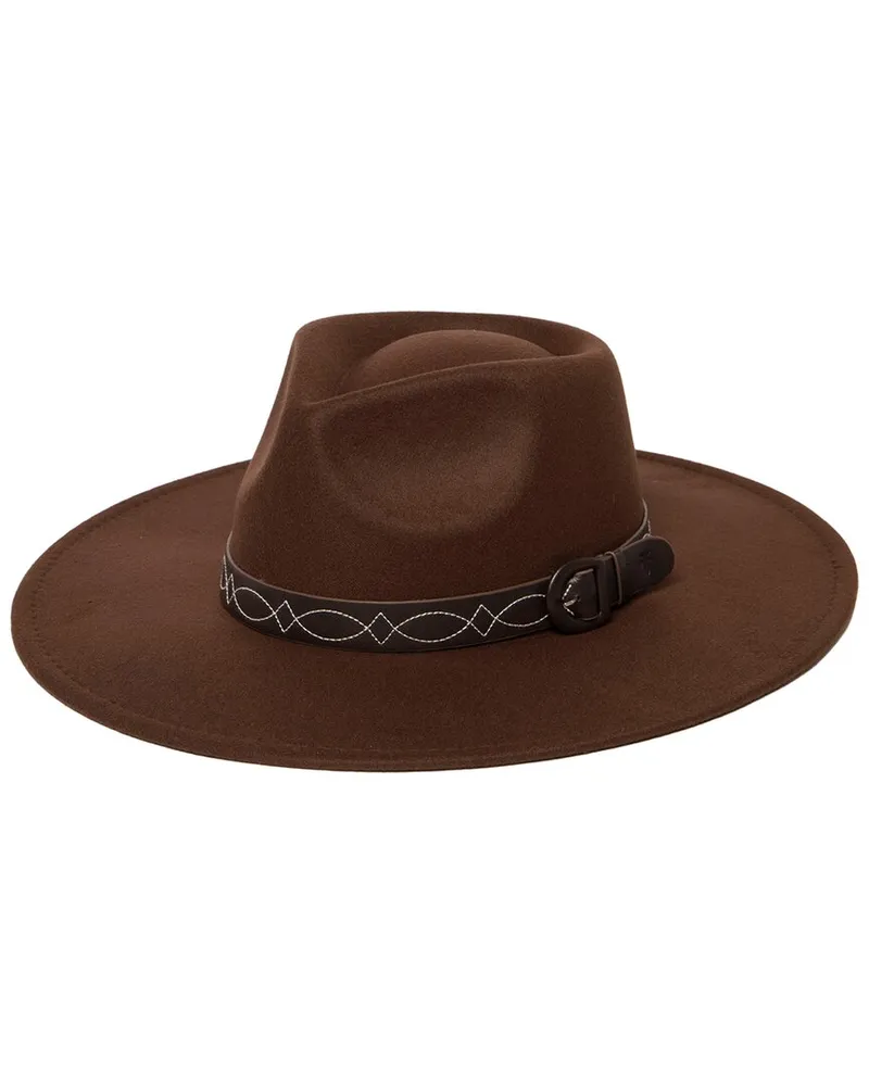 Frye Pinch Crown Fedora Brown