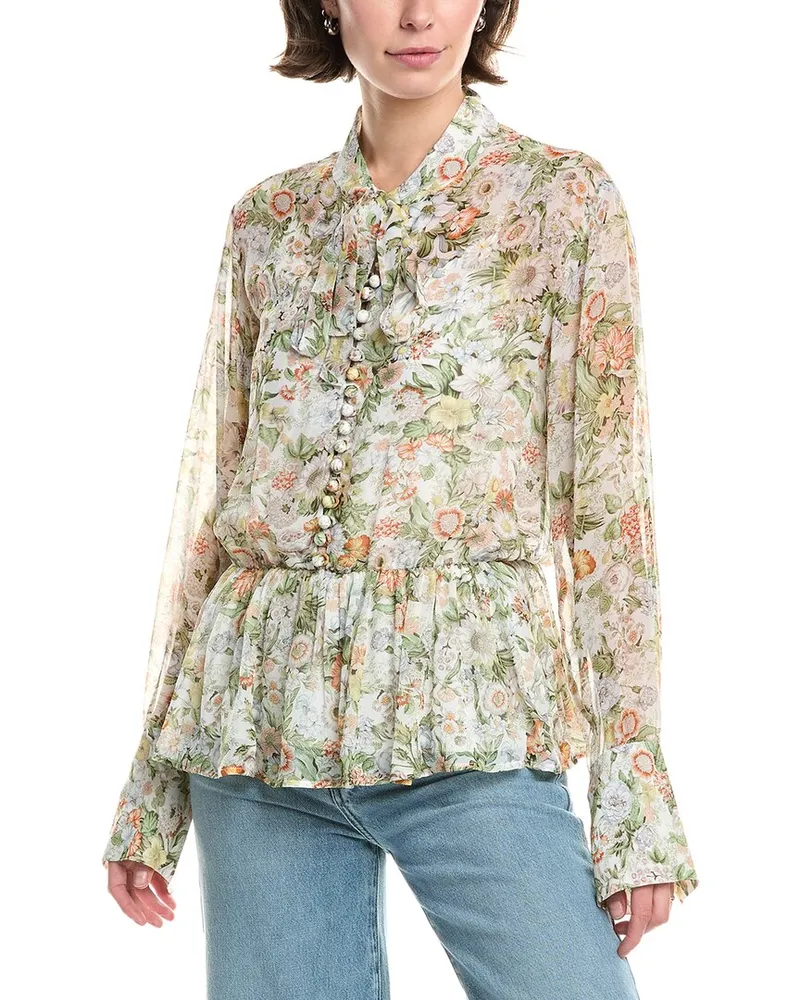 Rebecca Taylor Floral Top Green