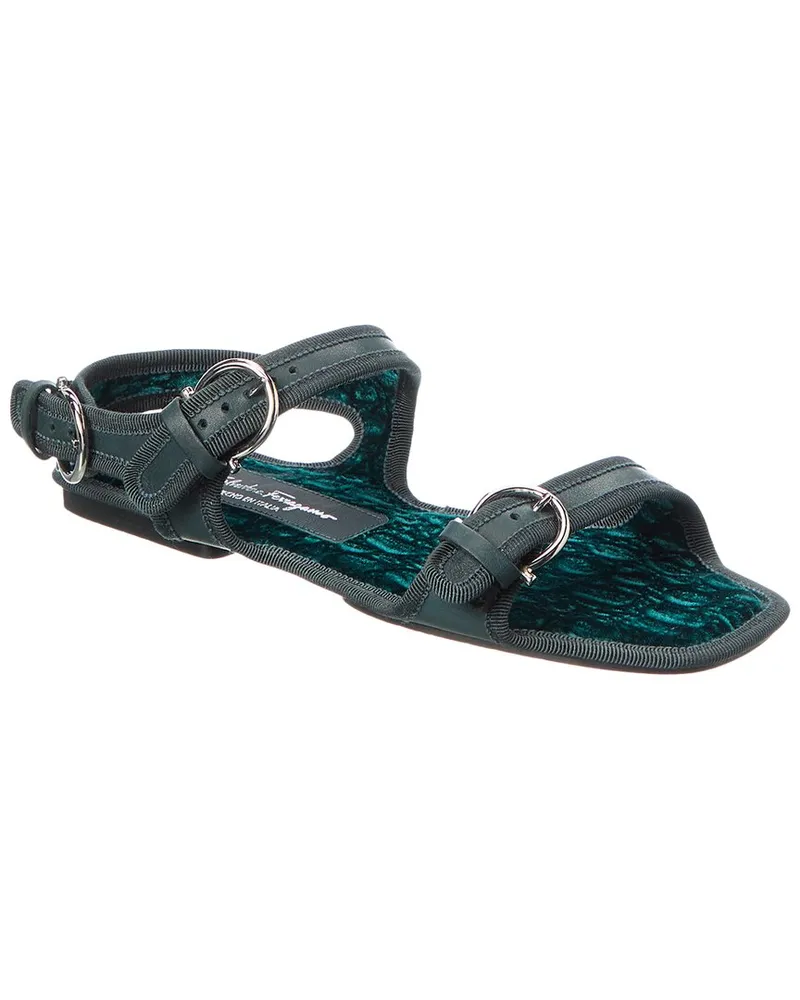 Ferragamo Leather Sandal Green
