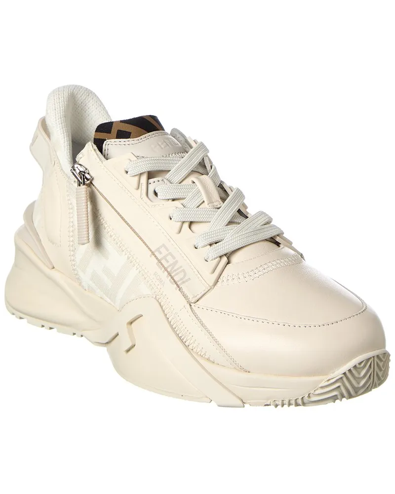Fendi Flow Leather Sneaker White