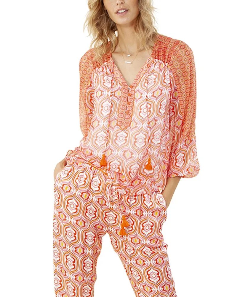 Hale Bob Tie Silk-Blend Top Nocolor