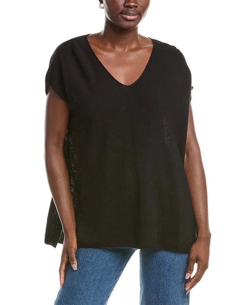 Eileen Fisher V-Neck Linen-Blend Tunic Nocolor