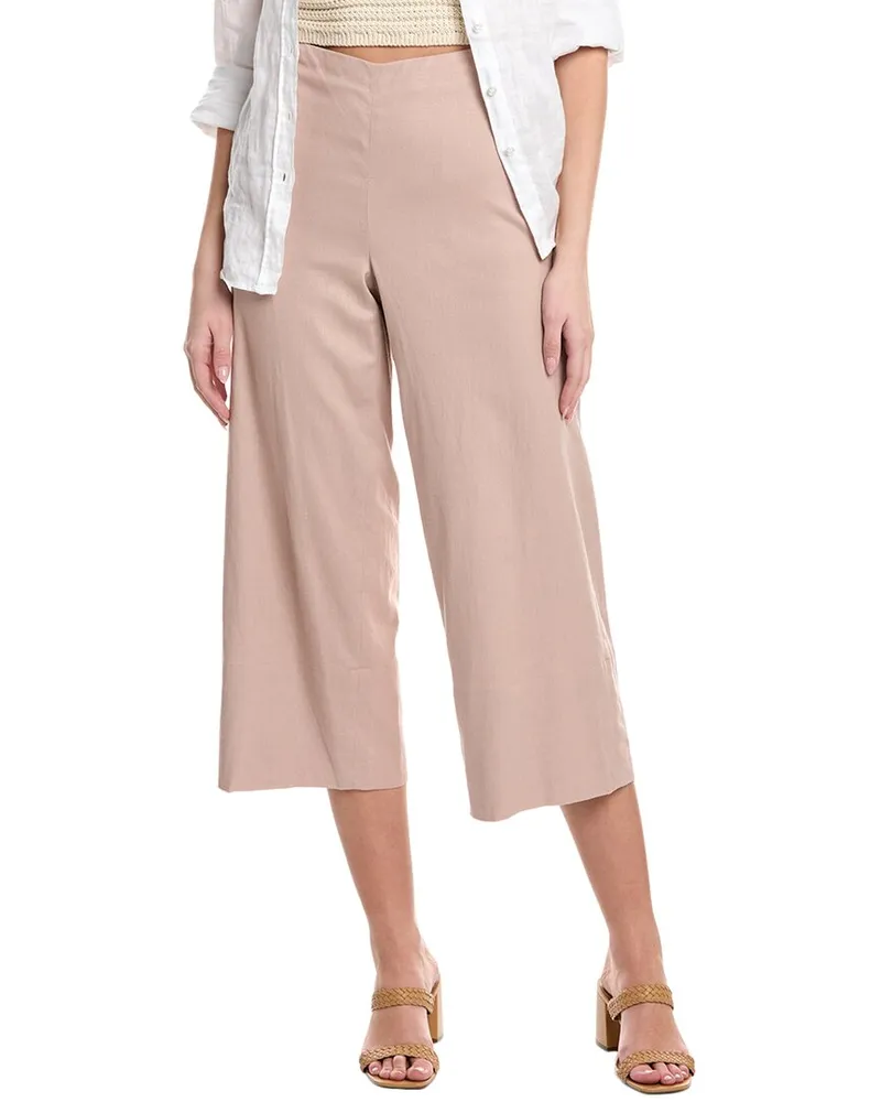 Vince Crop Wide Linen-Blend Pant Pink