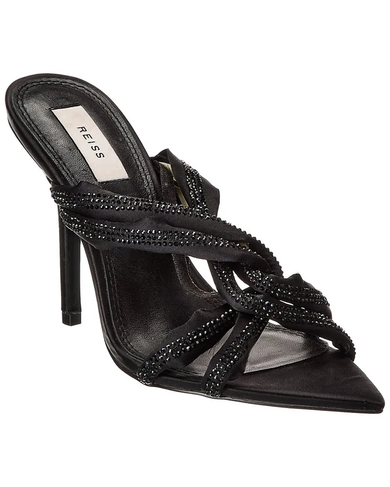 Reiss Ritz Ritz-Crystal Satin Sandal Black