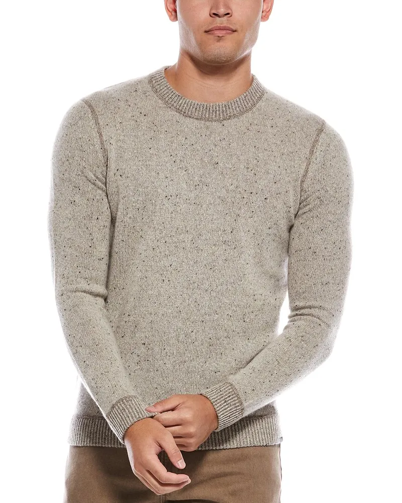 Autumn Cashmere Reversible Cashmere Crewneck Sweater Tan