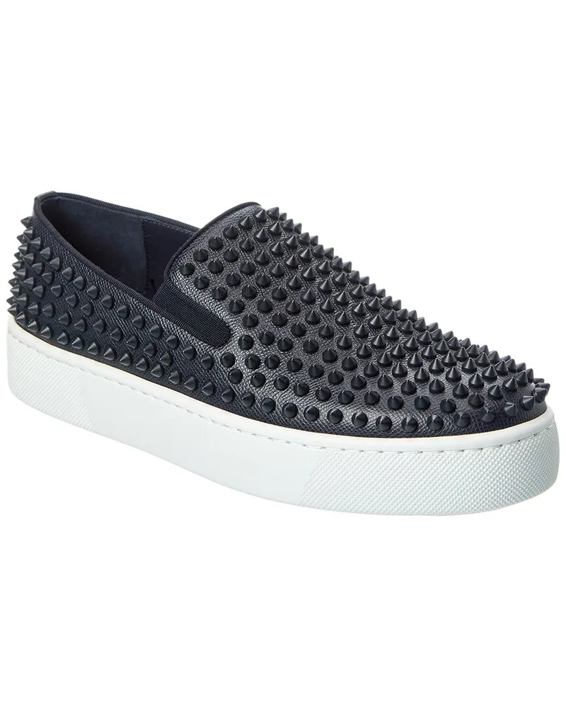 Christian Louboutin Leather Slip-On Sneaker Black