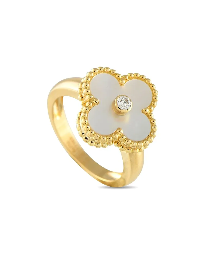 Van Cleef & Arpels 18K Mother Of Pearl Ring (Authentic Pre-Loved Nocolor