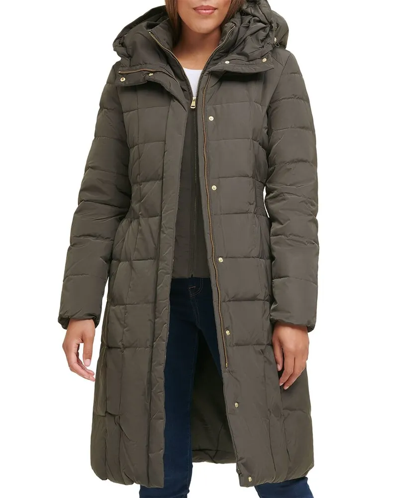 COLE HAAN Taffeta Down Coat Green