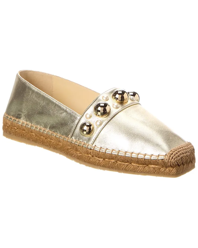 Jimmy Choo Dru Leather Espadrille Yellow