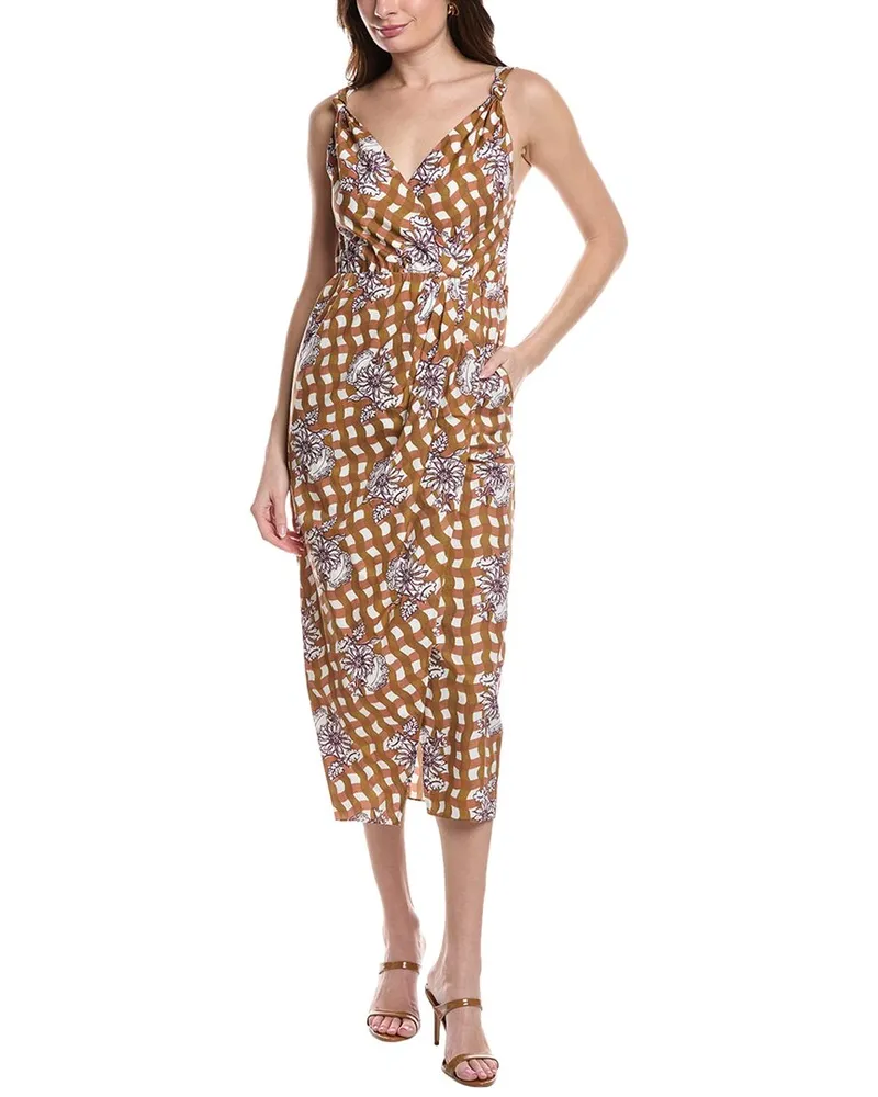 Rebecca Taylor Gingham Whisper Midi Dress Nocolor