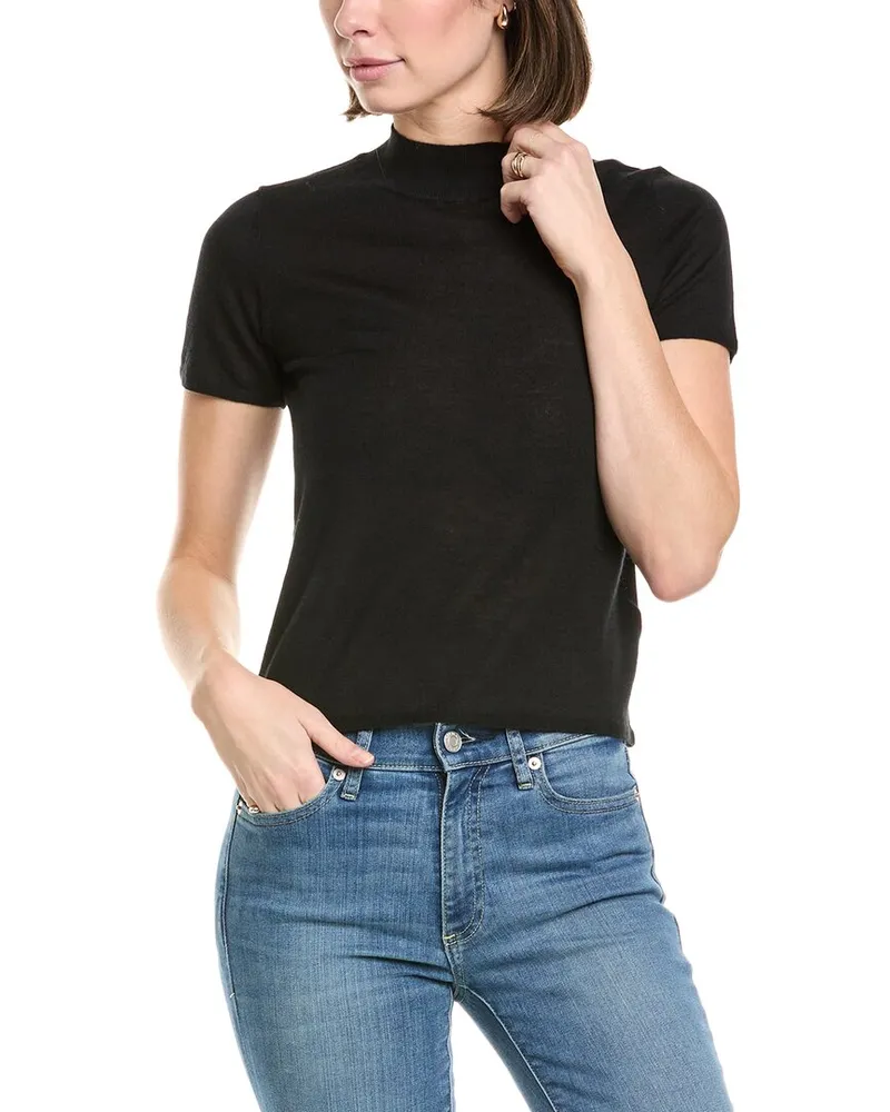 7 for all mankind Mock Neck Cashmere Sweater Black