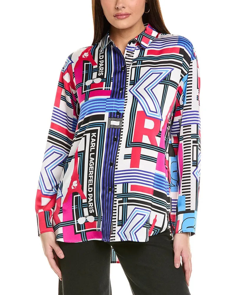 Karl Lagerfeld Printed Blouse Blue