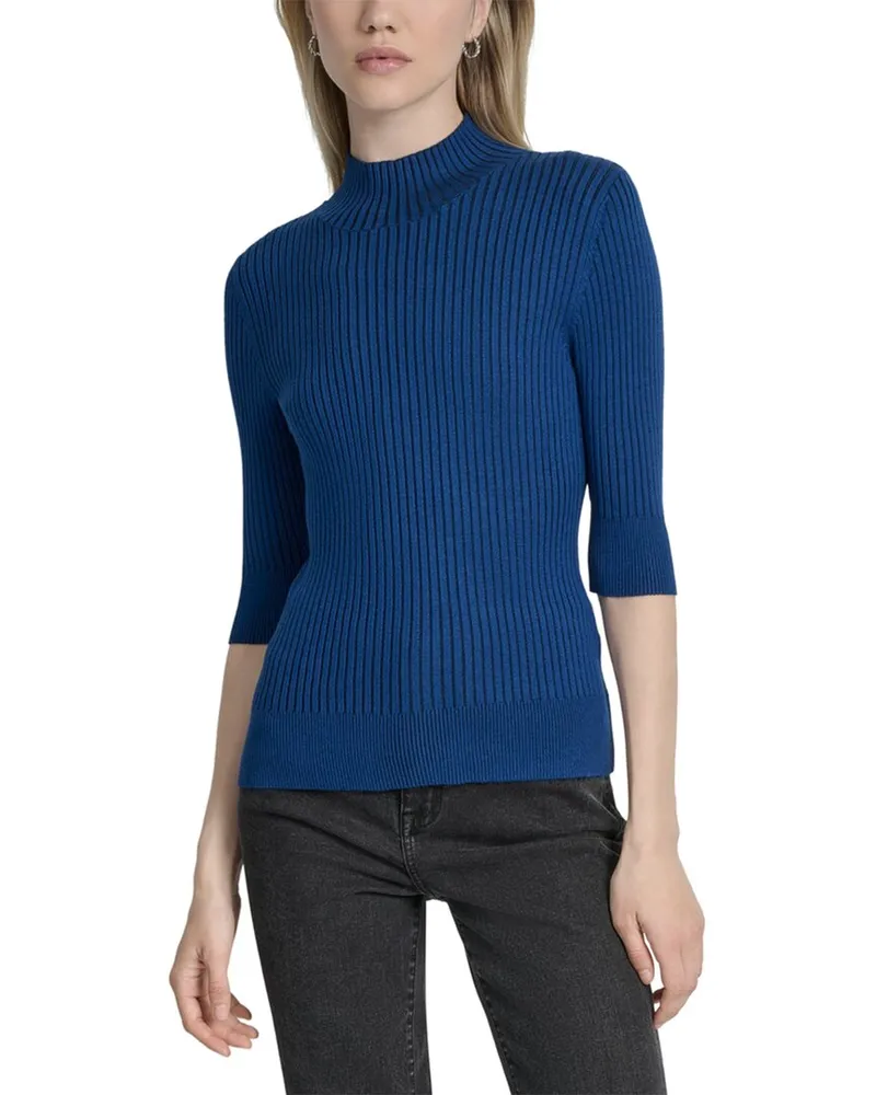 DKNY Mock Neck Sweater Blue