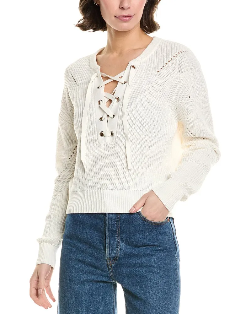 27 miles malibu Lace-Up Sweater White