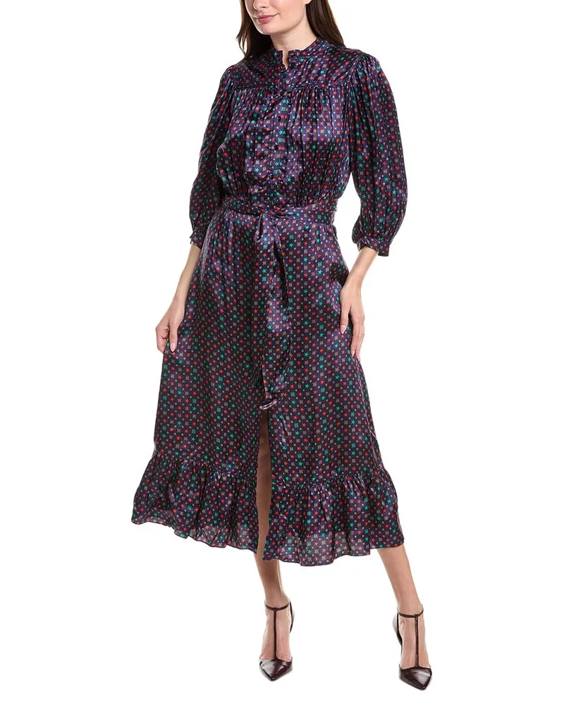 Sandro Tie Waist Shirtdress Blue