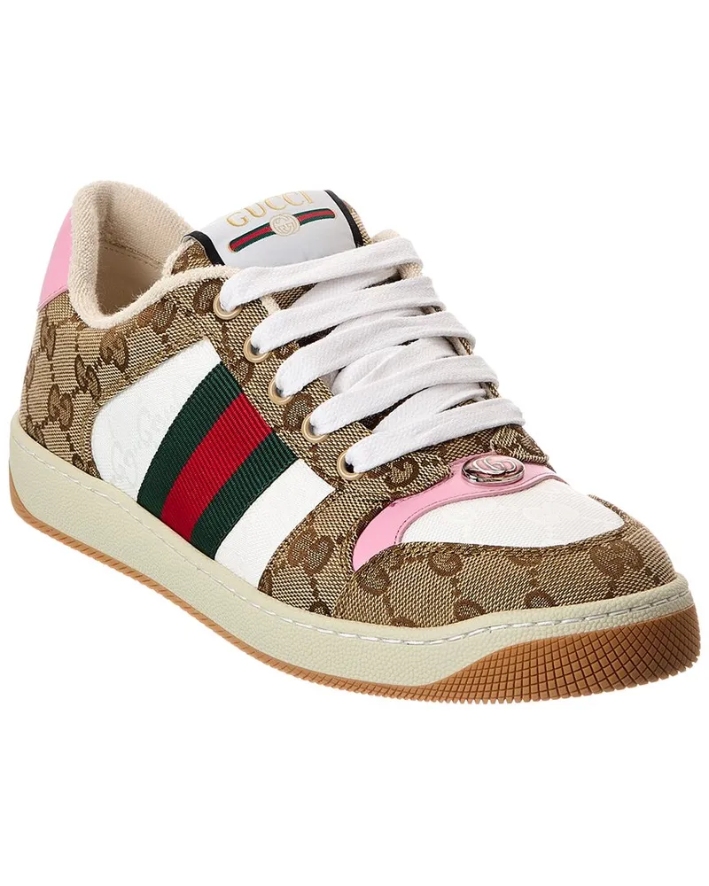 Gucci Screener GG Canvas & Leather Sneaker Brown