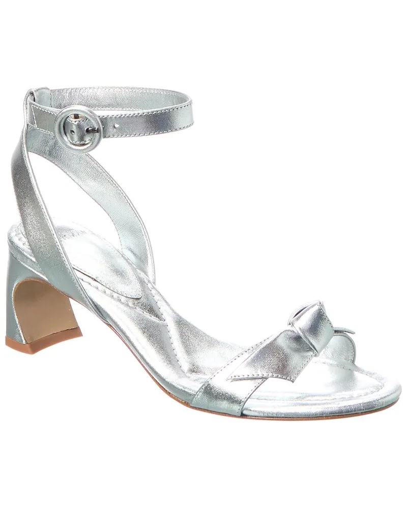 Alexandre Birman Clarita Bar Heel 60 Leather Sandal Silver