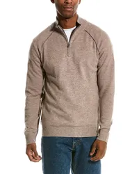 NAADAM Wool & Cashmere-Blend 1/4-Zip Mock Sweater Brown