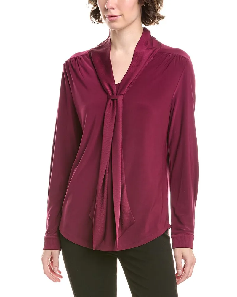 Anne Klein Mixed Media Top Purple