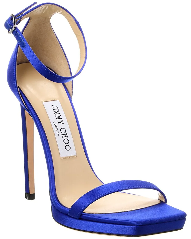Jimmy Choo Alva 120 Satin Sandal Blue