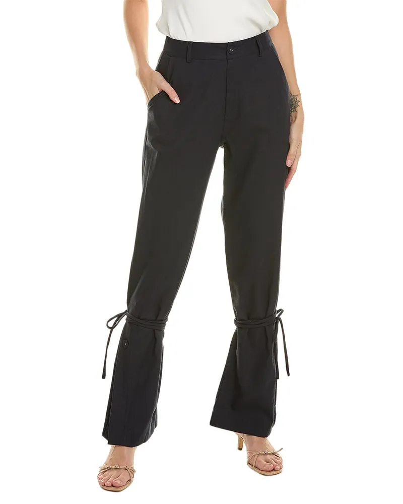 SUBOO Quartz Linen-Blend Relaxed Pant Blue