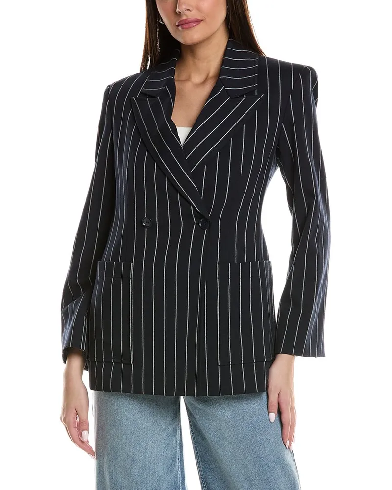 Kenneth Cole Pinstripe Jacket Blue