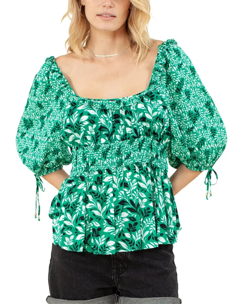 Hale Bob Scoop Neck Top Green