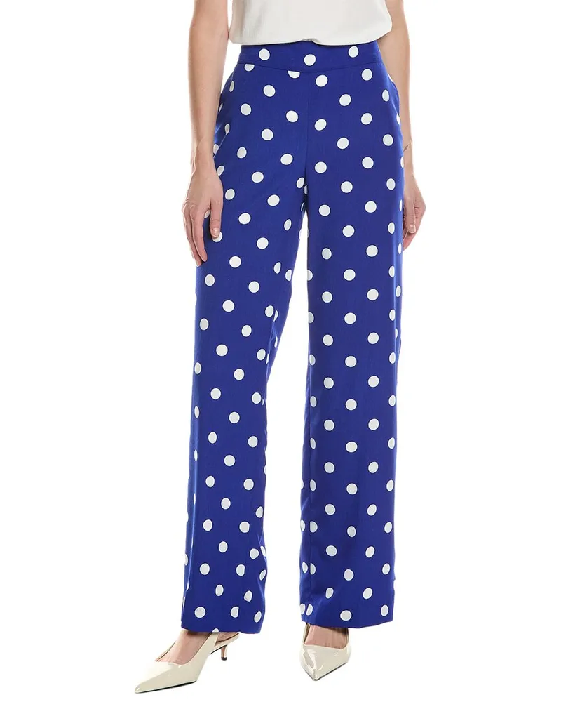 Anne Klein High-Rise Wide Leg Pant Blue
